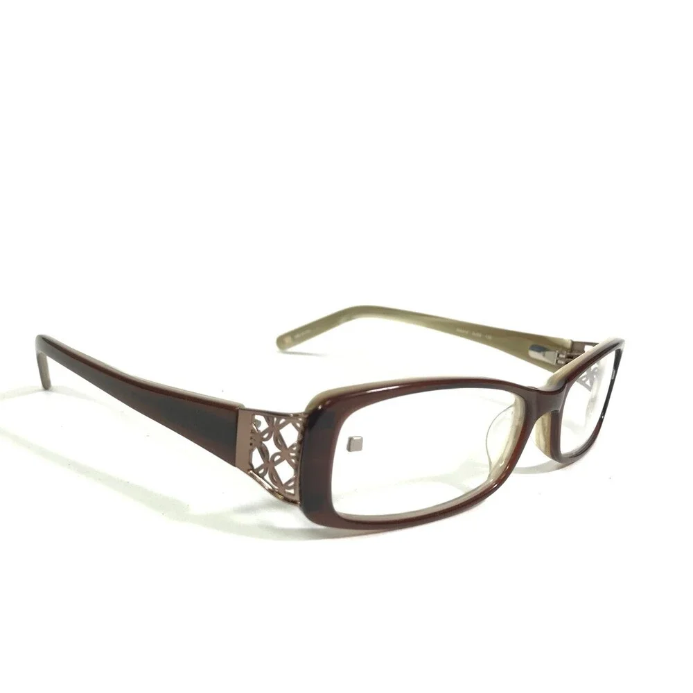 Nine West Eyeglasses Frames NW414 0LGS Brown Rectangular Full Rim 52-15-130